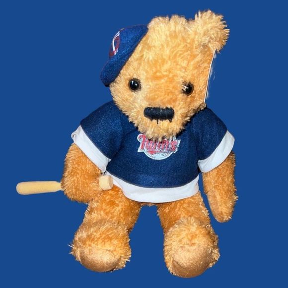NWT Good Stuff MN Twins Bear With Wood Bat - Picture 1 of 5